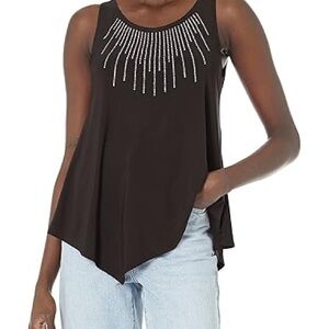 Michael Kors Black Tank Top with Gold Sequins